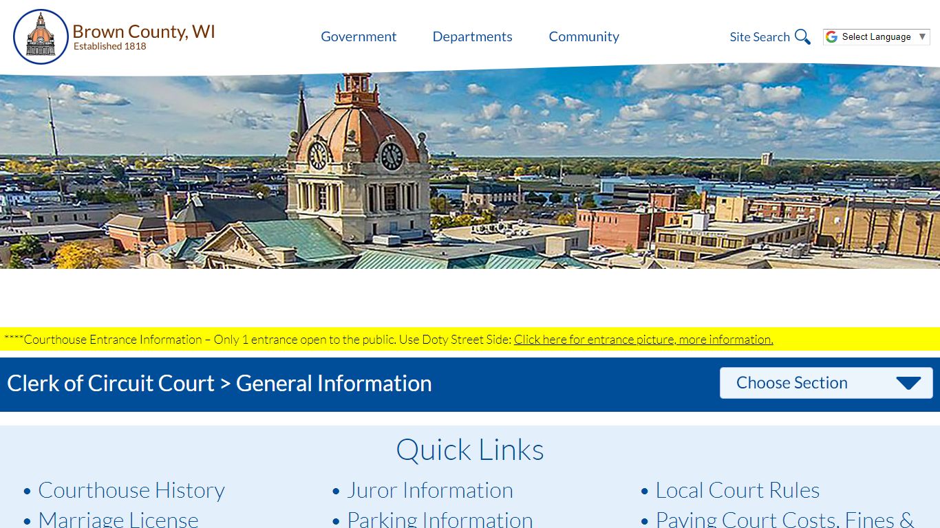 Clerk of Circuit Court » General Information - Brown County